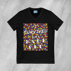 I Survived the Ball Pit - Short Sleeve V-Neck T-Shirt