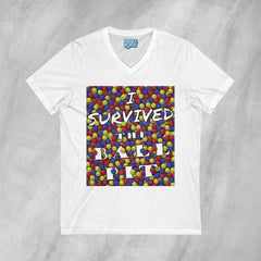 I Survived the Ball Pit - Short Sleeve V-Neck T-Shirt