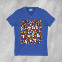 I Survived the Ball Pit - Short Sleeve V-Neck T-Shirt