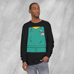 Mini-Bodz Scrubs (Green) - Long Sleeve Crewneck T-Shirt