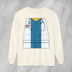 Mini-Bodz Doctor (Blue Scrubs) - Long Sleeve Crewneck T-Shirt