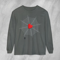 Heart of the Web - Long Sleeve Crewneck T-Shirt