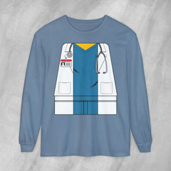 Mini-Bodz Doctor (Blue Scrubs) - Long Sleeve Crewneck T-Shirt