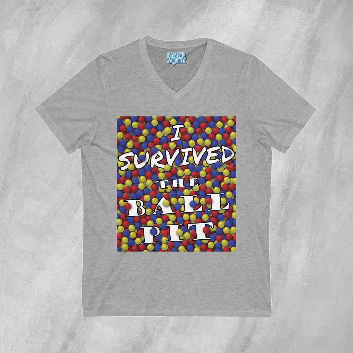 I Survived the Ball Pit - Short Sleeve V-Neck T-Shirt