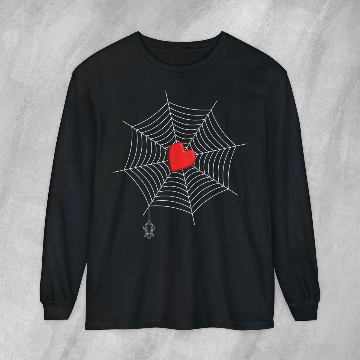 Heart of the Web - Long Sleeve Crewneck T-Shirt